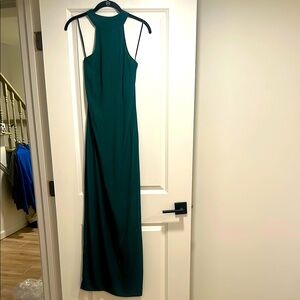 Emerald Reformation halter gown.